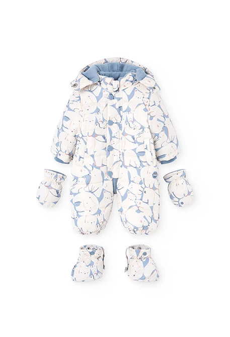 Macacão técnico de bebé animais azul