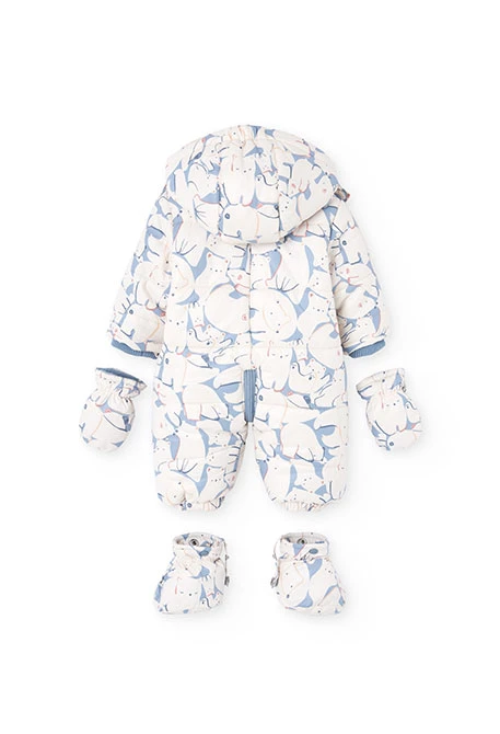 Macacão técnico de bebé animais azul