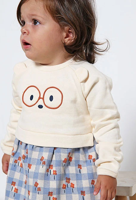 Vestido cru de xadrez