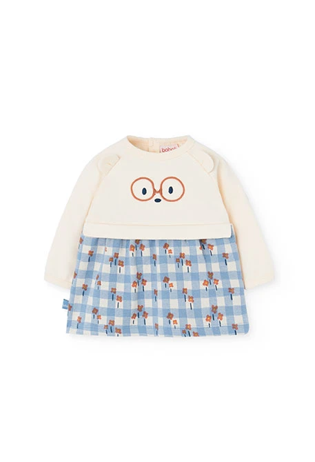 Robe à carreaux écrue