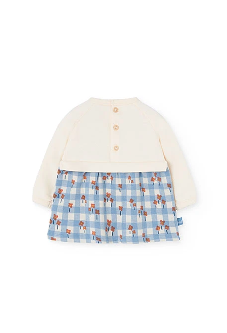 Robe à carreaux écrue