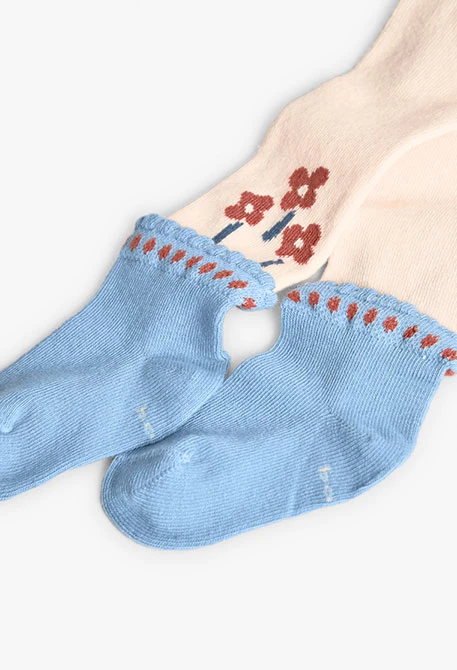 Strumpfhose mit Blumen