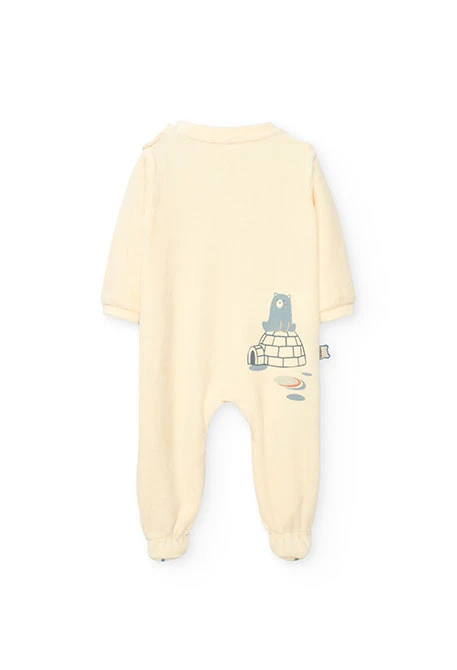 Pelele bebé de terciopelo crudo animales