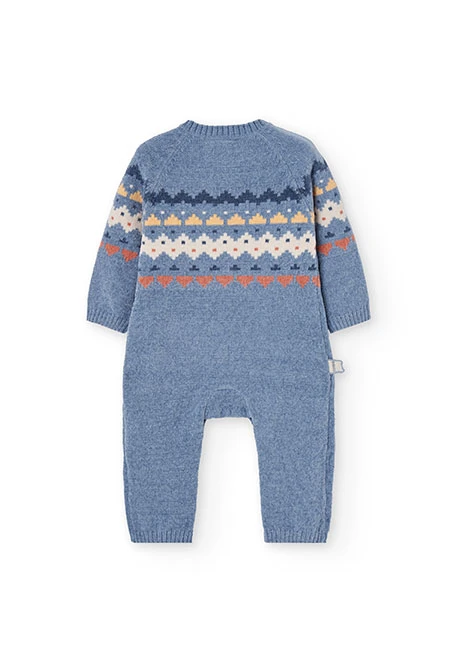 Knitted baby romper in grey