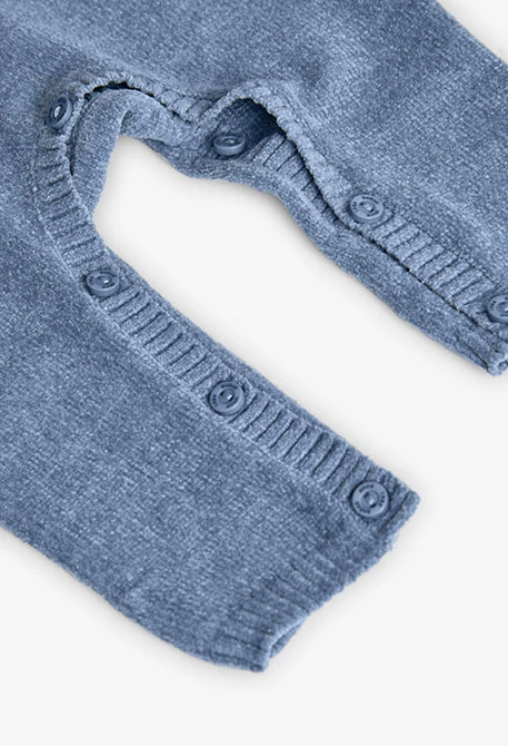 Babygrow de malha cinza para bebé