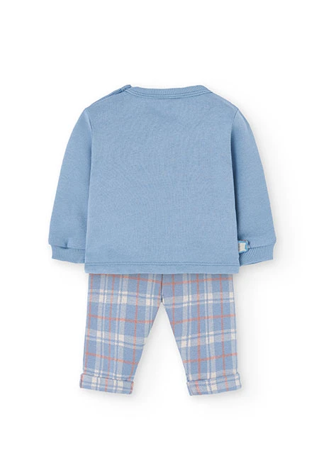 Conjunto bebé de punto gris animales cuadros