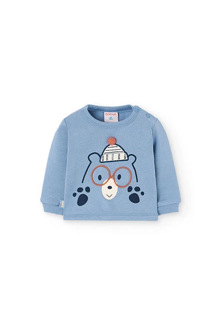 Ensemble bébé en tricot gris animaux carreaux