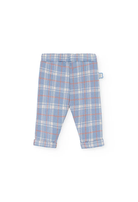 Grey knitted baby set with animal checks