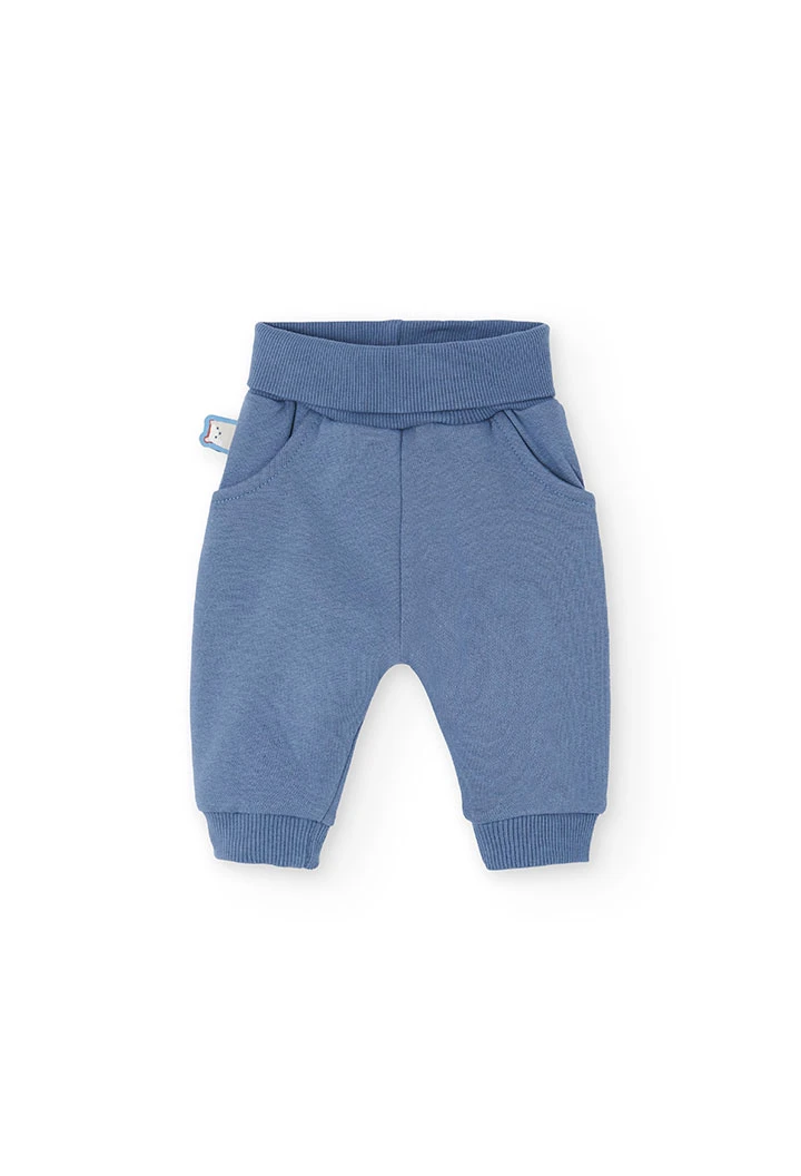 Conjunto de bebé de malha com animais em azul