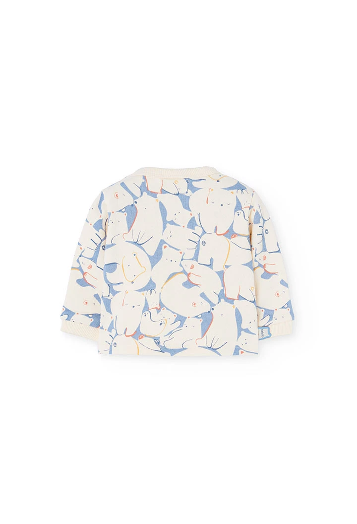 Conjunto de bebé de malha com animais em azul
