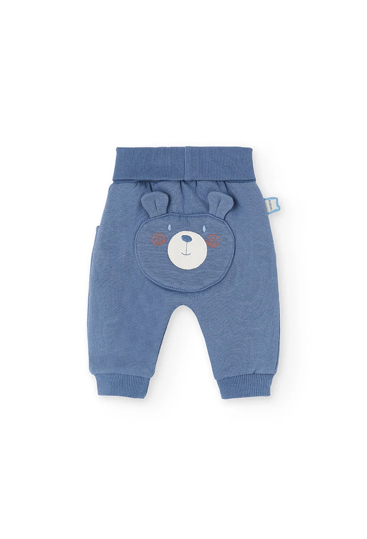 Conjunto de bebé de malha com animais em azul