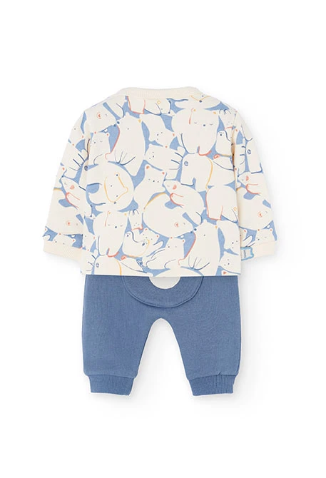 Baby knit set with animal design in blue