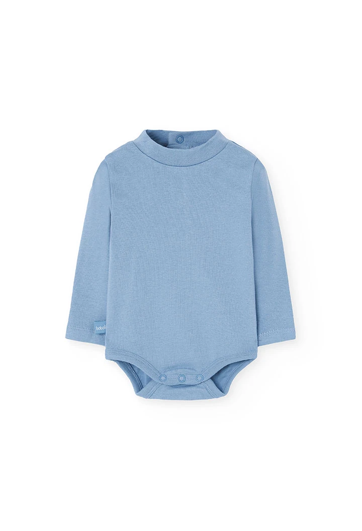 Blue knit baby set with animals