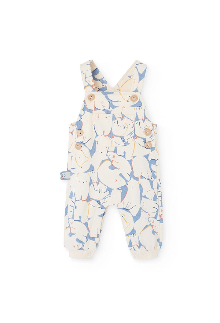 Completo per neonato in maglia con animali blu