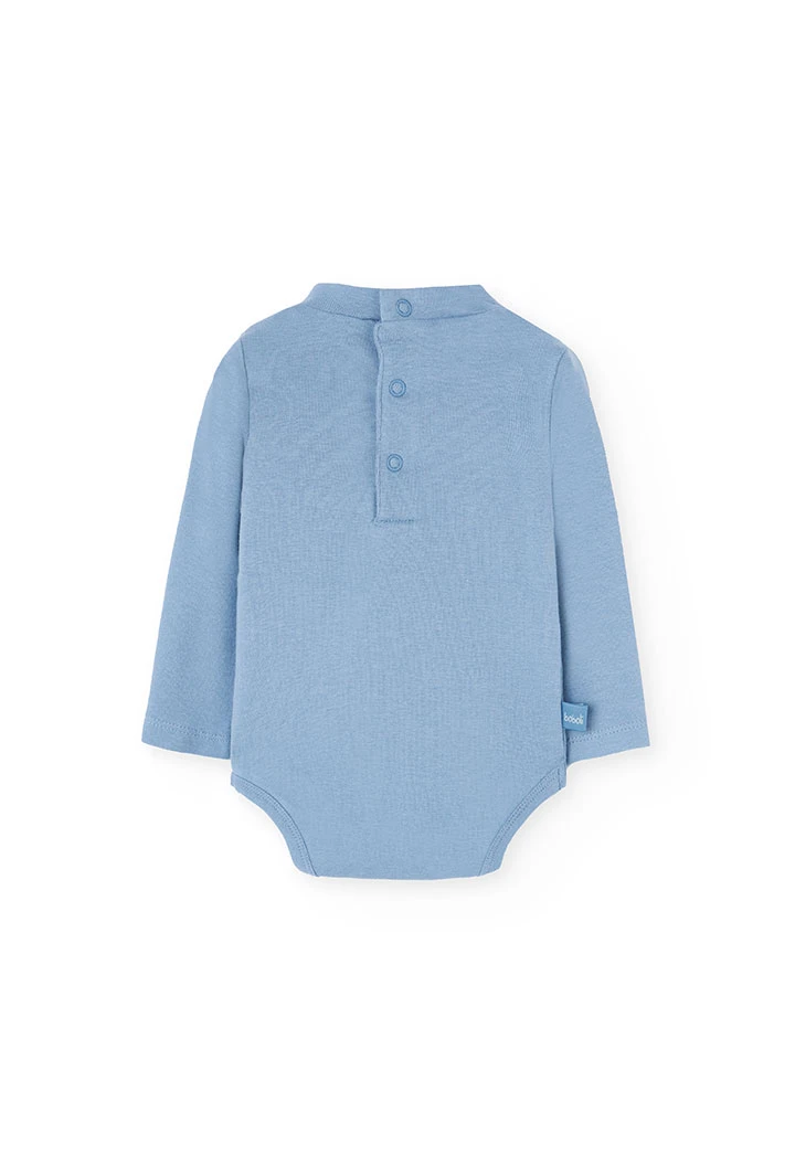 Blue knit baby set with animals