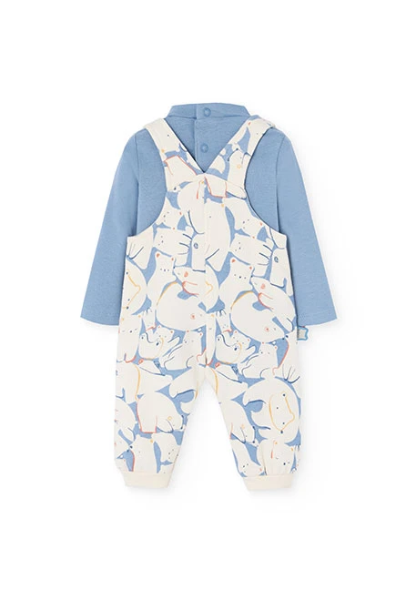 Baby-Strickset mit blauen Tiermotiven