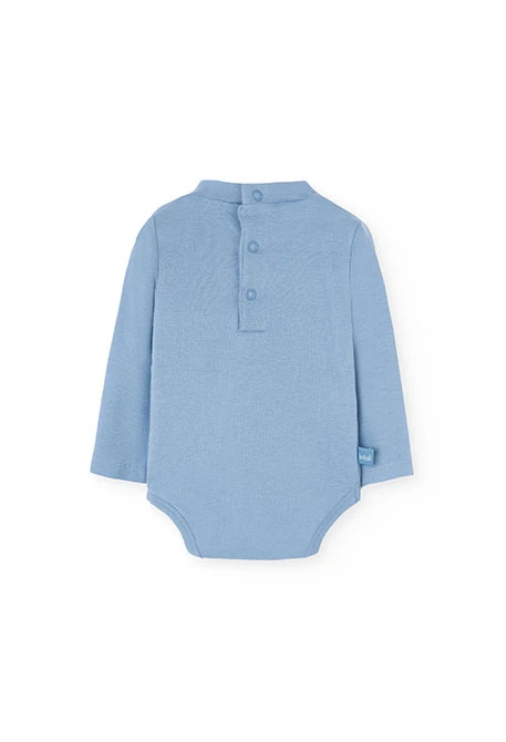 Conjunto de bebé de malha com animais azul