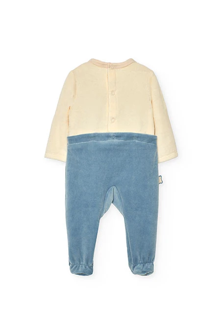 Pyjama en velours animal gris pour bébé