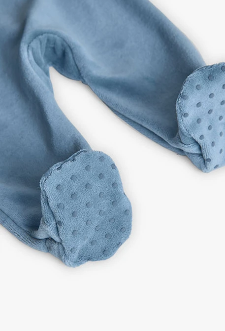 Pyjama en velours animal gris pour bébé