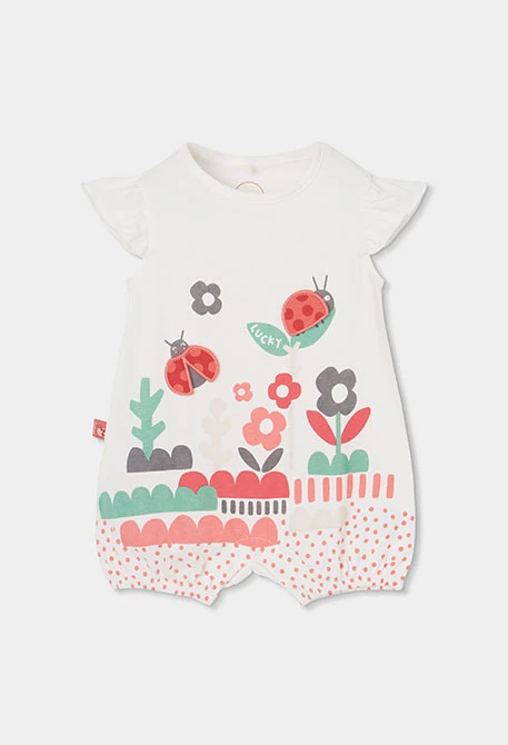 Pijama de nadó de cotó blanc