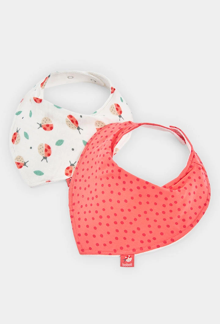 Pack de 2 bavoirs pour bébé en coton imprimé
