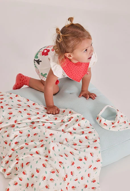 Pack de 2 bavoirs pour bébé en coton imprimé