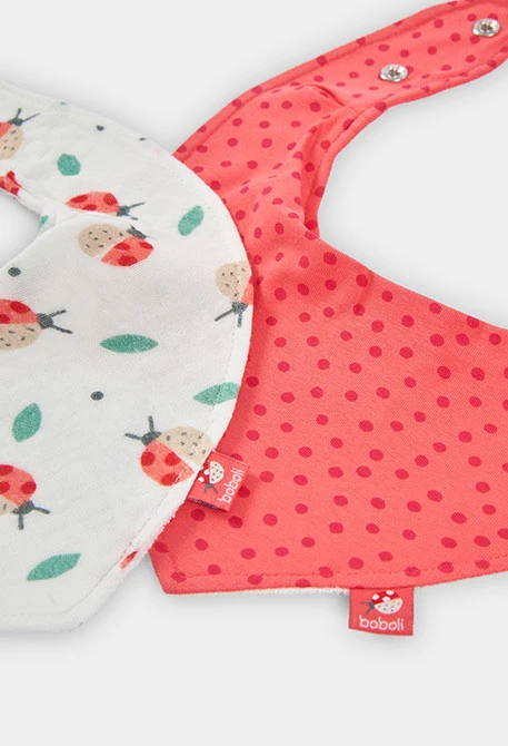 Pack de 2 babetes de bebé de algodão estampado