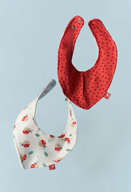 Pack de 2 bavoirs pour bébé en coton imprimé