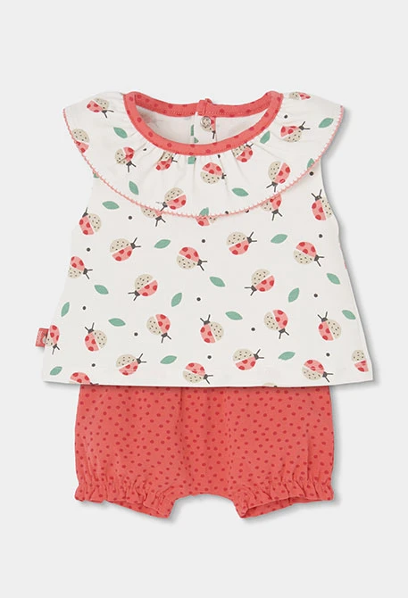 Conjunto bebé de algodón estampado
