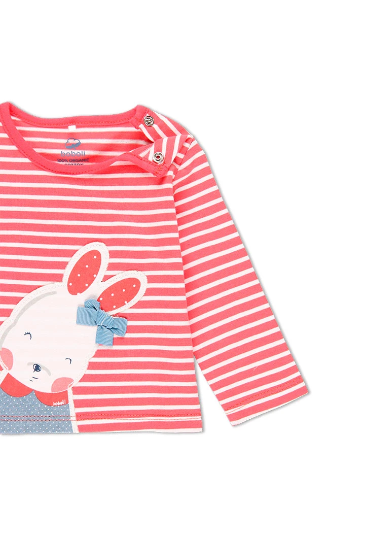 T-Shirt tricot à rayures pour bébé fille