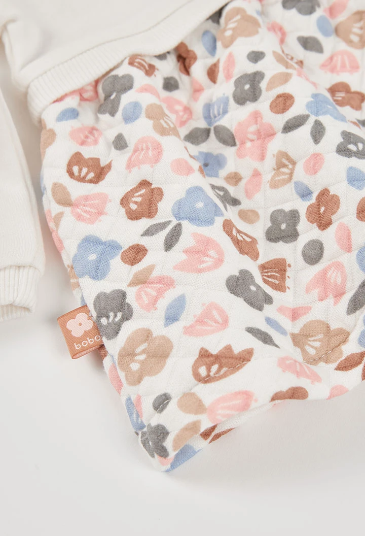Robe en maille blanche fleurs brodées hiboux bébé