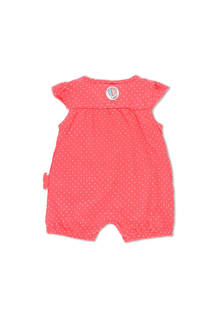 Grenouillère en tricot a petits pois pour bébé fille