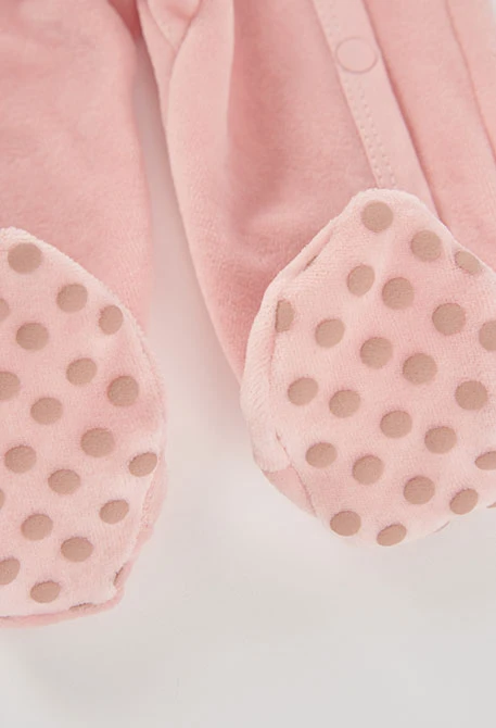 Pagliaccetto neonata rosa ricamato di gufi