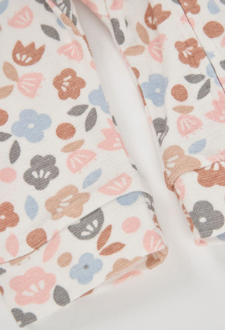 Multicolour floral print baby sleepsuit with zip