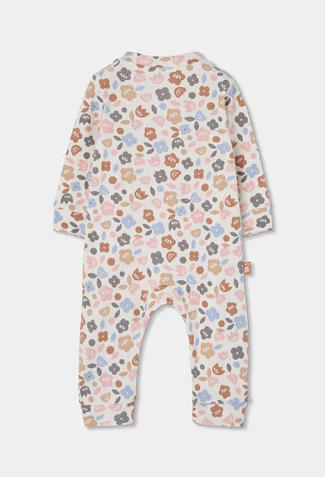 Grenouillère bébé imprimé fleurs multicolore fermeture éclair