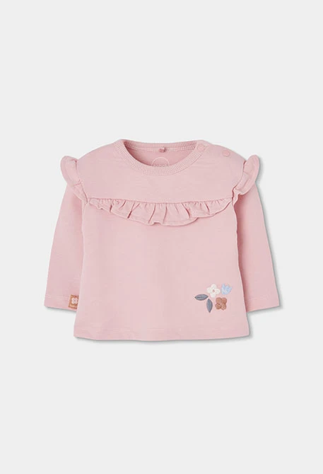 Conjunto punto bebé niña rosa estampado flores