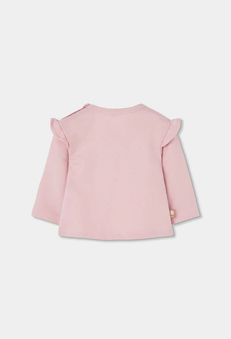 Baby girl pink floral print knitted set