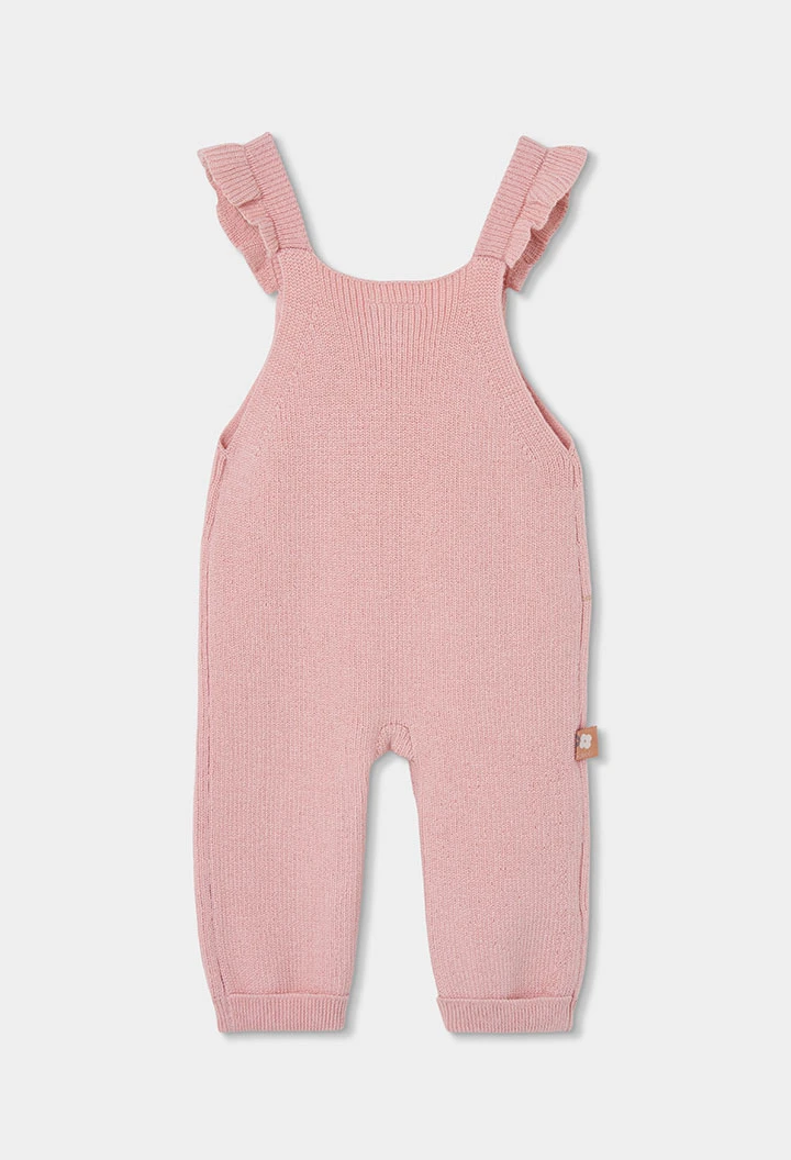 Ensemble maille bébé fille rose brodé hibou