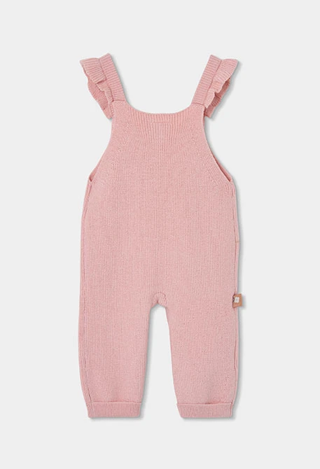 Ensemble maille bébé fille rose brodé hibou