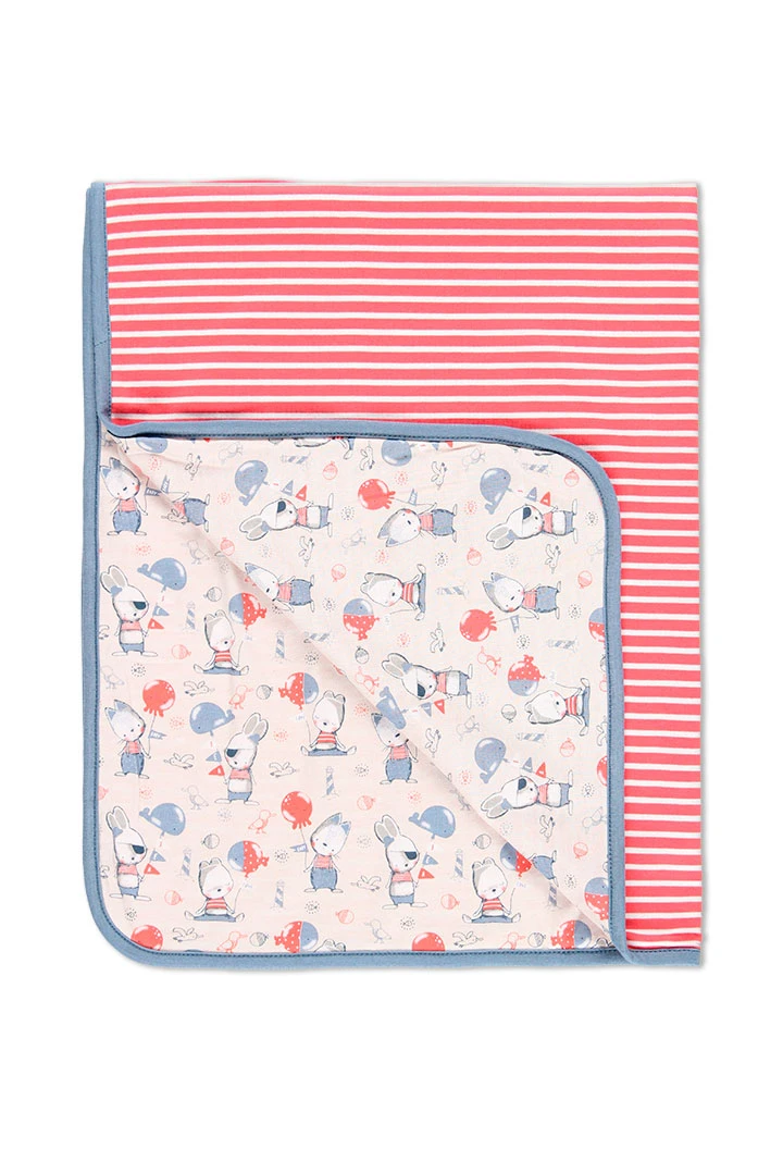 Couverture maille bi matiere pour bébé