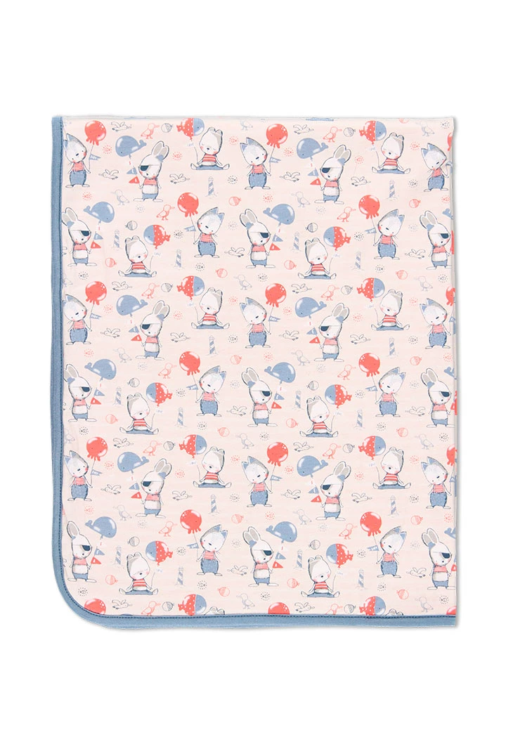 Couverture maille bi matiere pour bébé