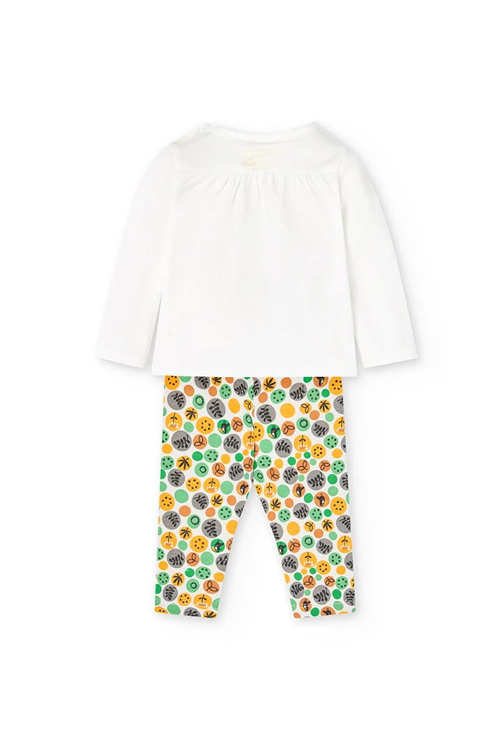 Pack en tricot bi matiere pour bébé fille
