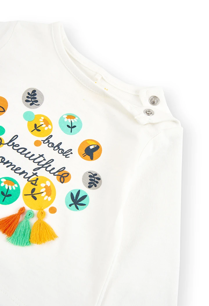 Pack en tricot bi matiere pour bébé fille