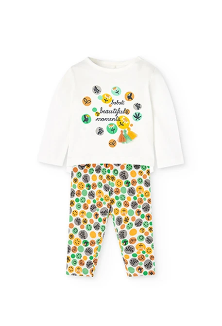 Pack en tricot bi matiere pour bébé fille