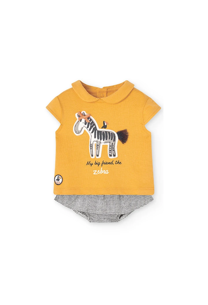 Pack en tricot bi matiere pour bébé fille