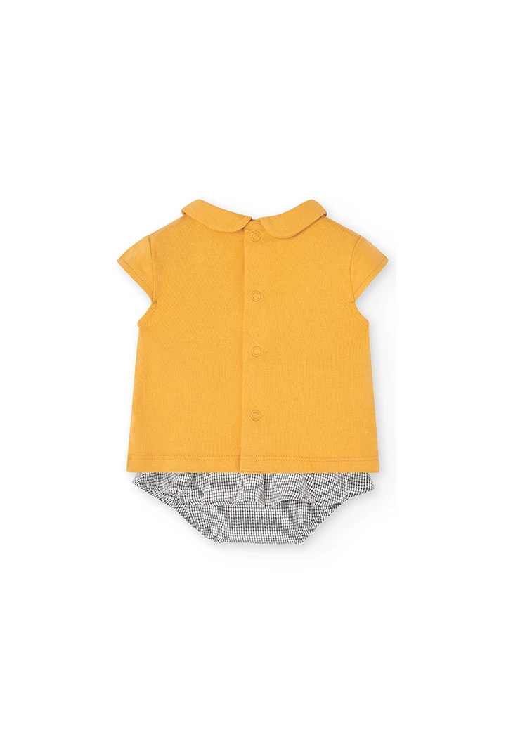 Pack en tricot bi matiere pour bébé fille