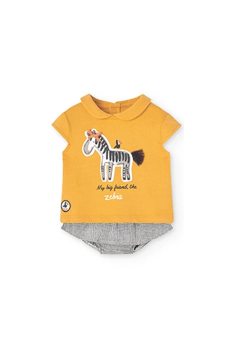Pack en tricot bi matiere pour bébé fille