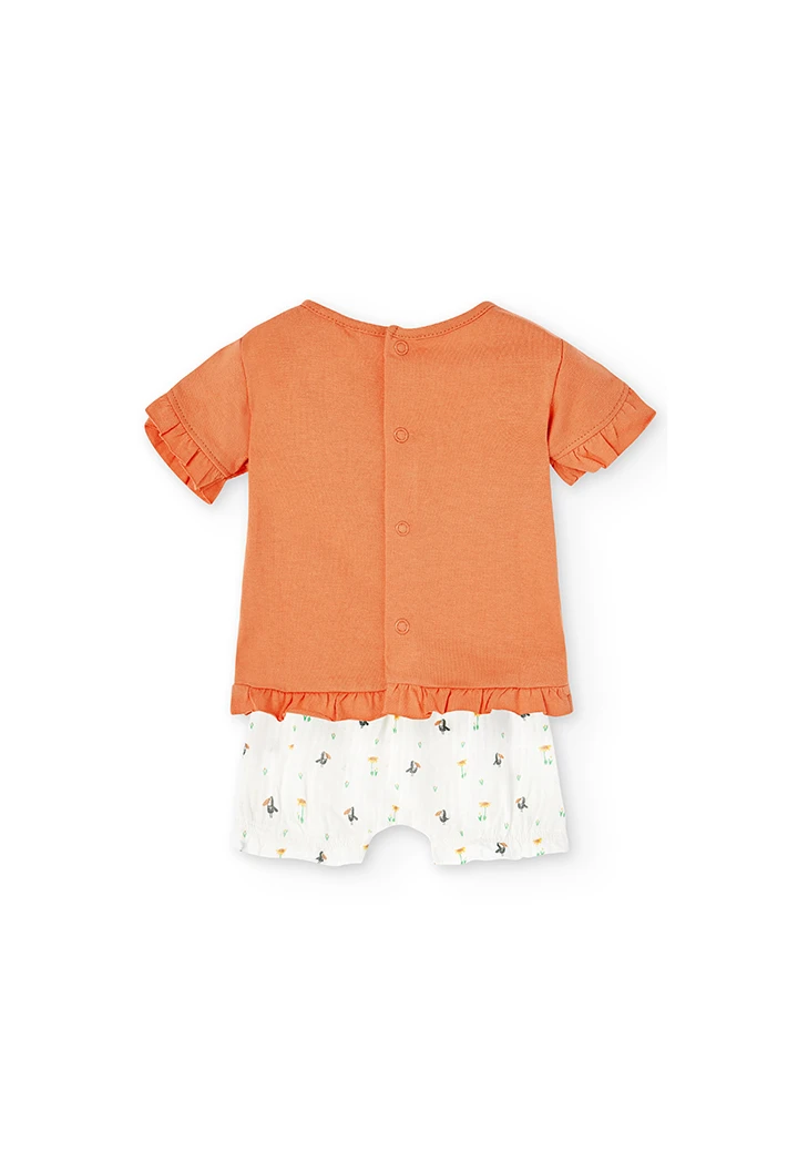 Pack en tricot bi matiere pour bébé fille