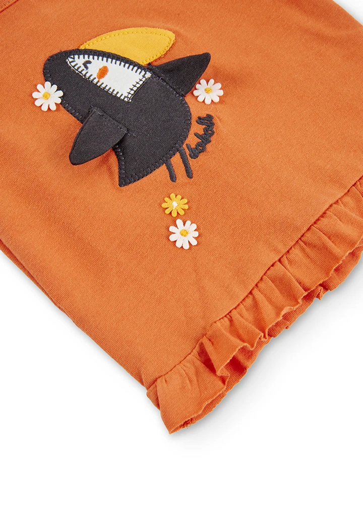 Pack en tricot bi matiere pour bébé fille