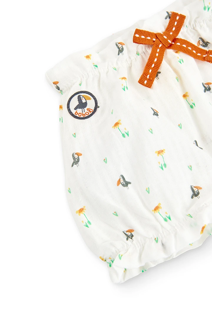 Pack en tricot bi matiere pour bébé fille